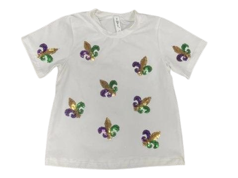 3D FLEUR DE LIS MARDI GRAS SHORT SLEEVE T-SHIRT