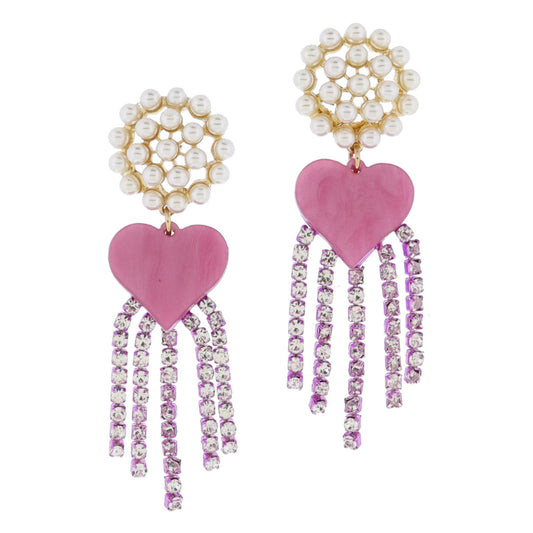 Pearl Heart Earrings