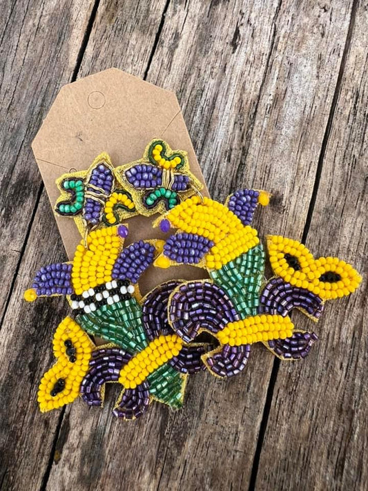 Fleur-de-lis Mardi Gras Earrings