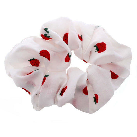 White Strawberry Scrunchie