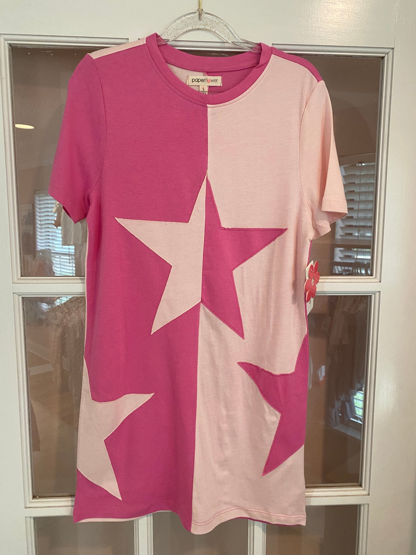 Color Blocked Star applique dress