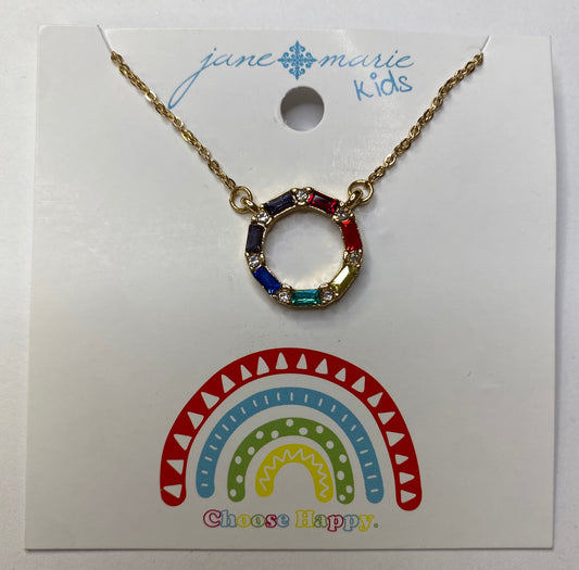 Choose Happy Circle Necklace