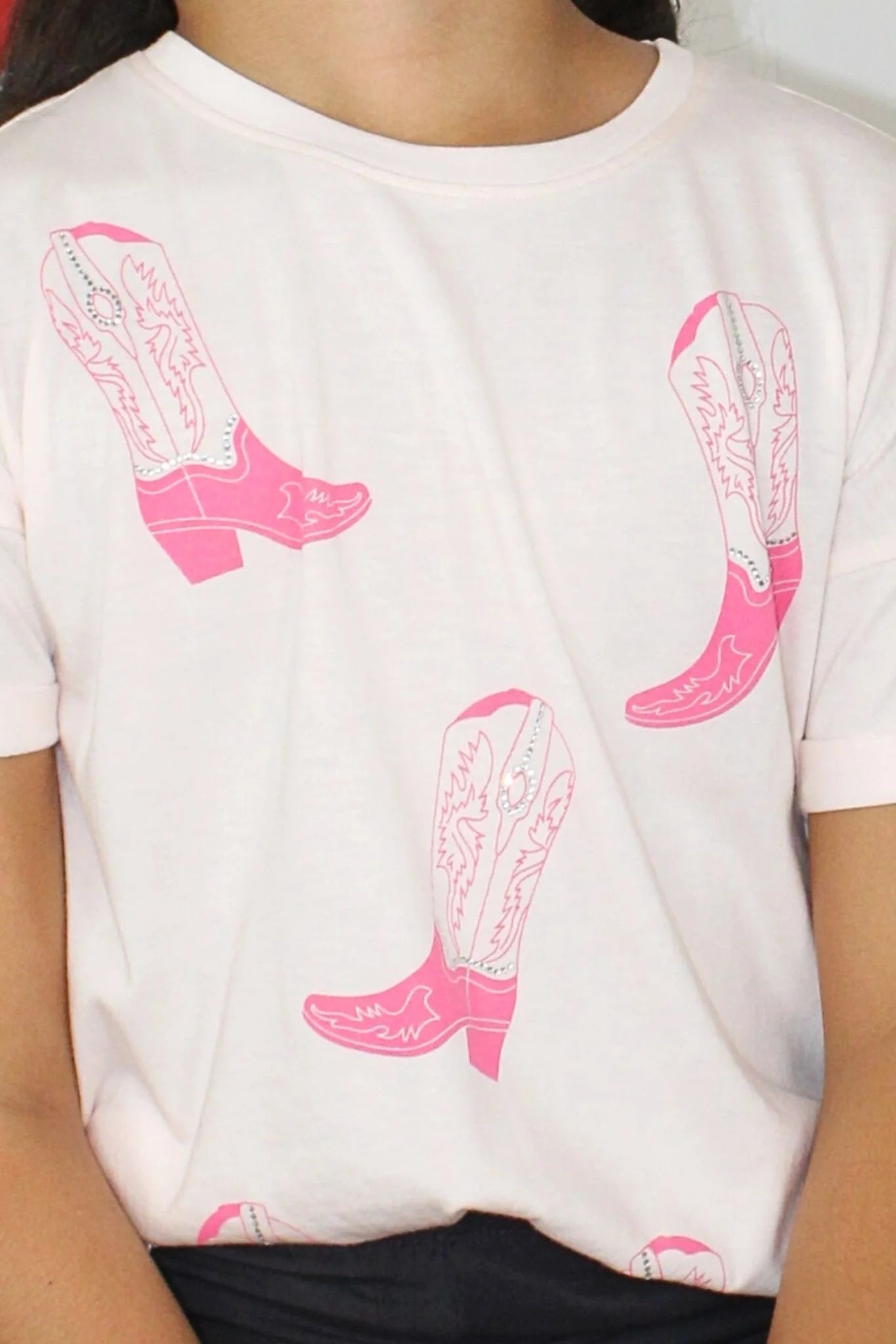 Cowboy Boot Rhinestone Tween Graphic Tee