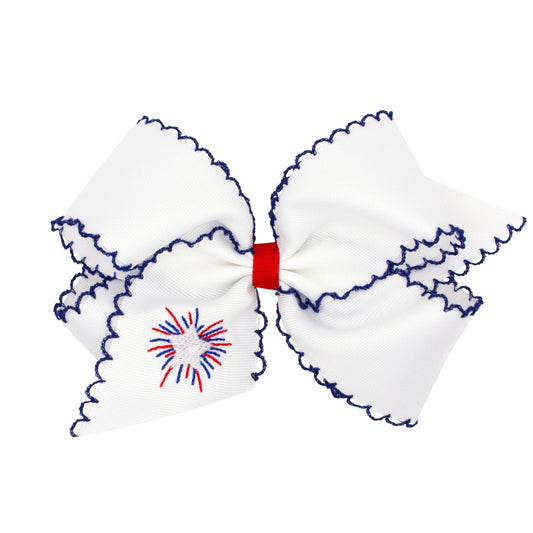 FIREWORKS White Grosgrain Bow