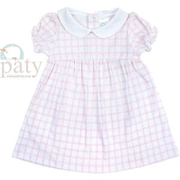 Pima Pink Gingham Dress w/ Collar