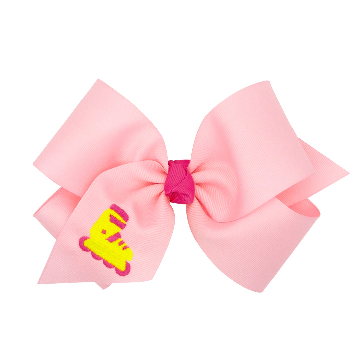 ROLLER BLADE Grosgrain Hair Bow with Embroidery