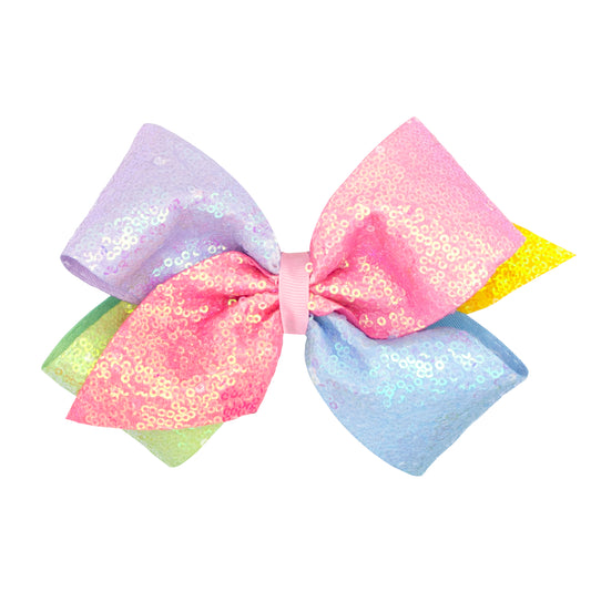 Ombre Printed Sequin Hair Bow