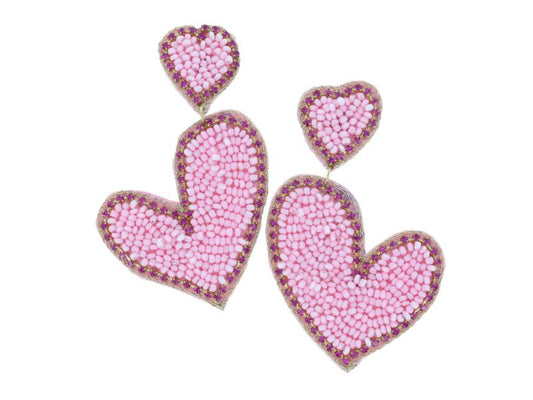 Pink Heart Earrings