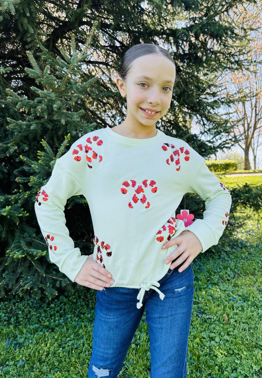 Candy Canes Tween Christmas Sweatshirt