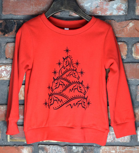 Christmas Tree Horse Sweatshirt