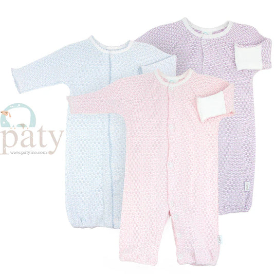 Paty Newborn Solid Knit LS Converter Gown