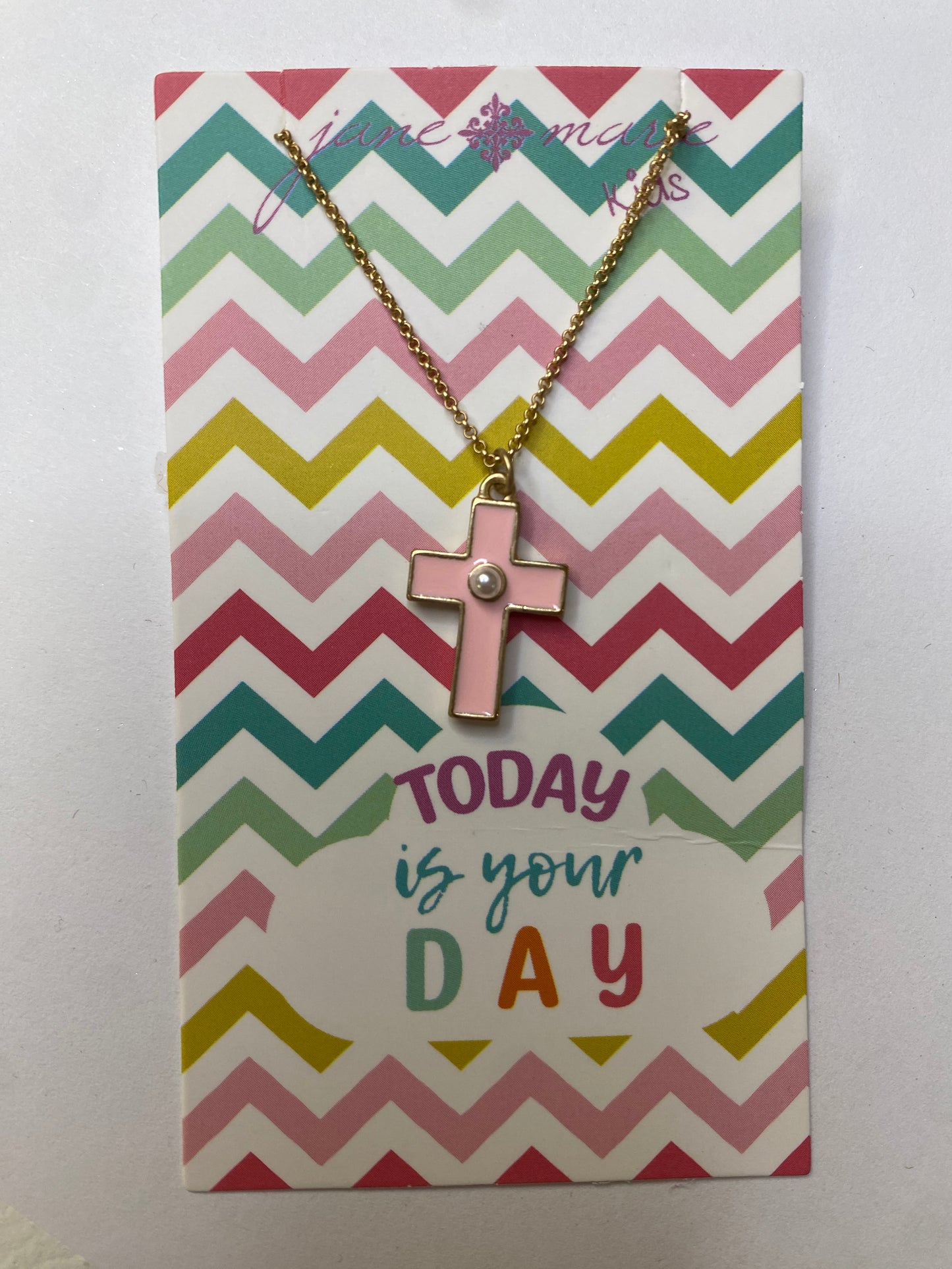 Pink Cross Necklace