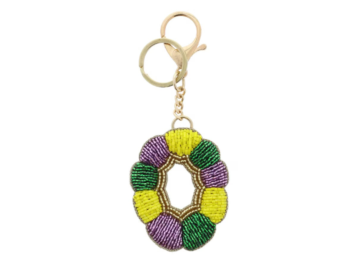 Mardi Gras King Cake Keychain