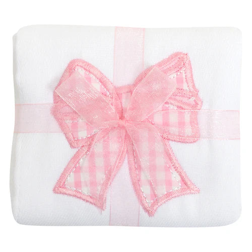 Pink Bow Appliqued Burp