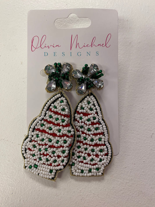 Christmas Tree Cake Earrings