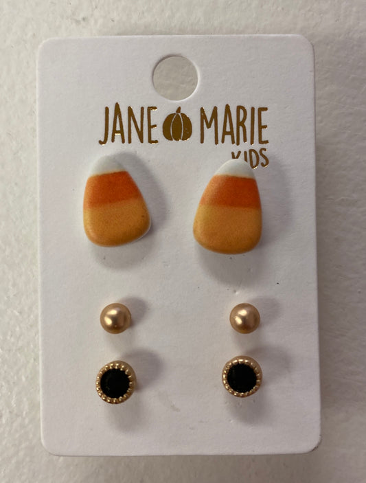 Candy Corn Earring Trio