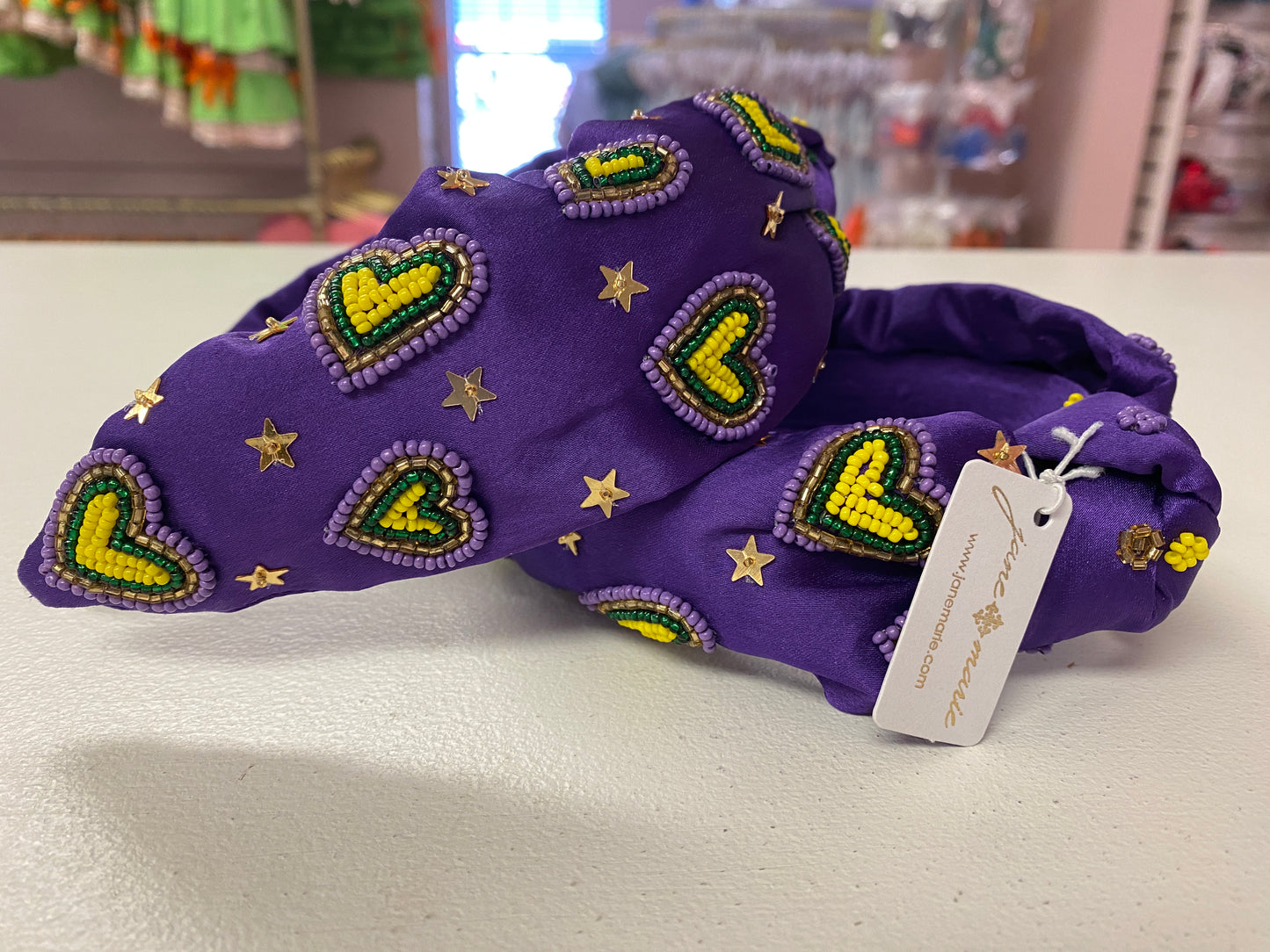 Mardi Gras Hearts Headband