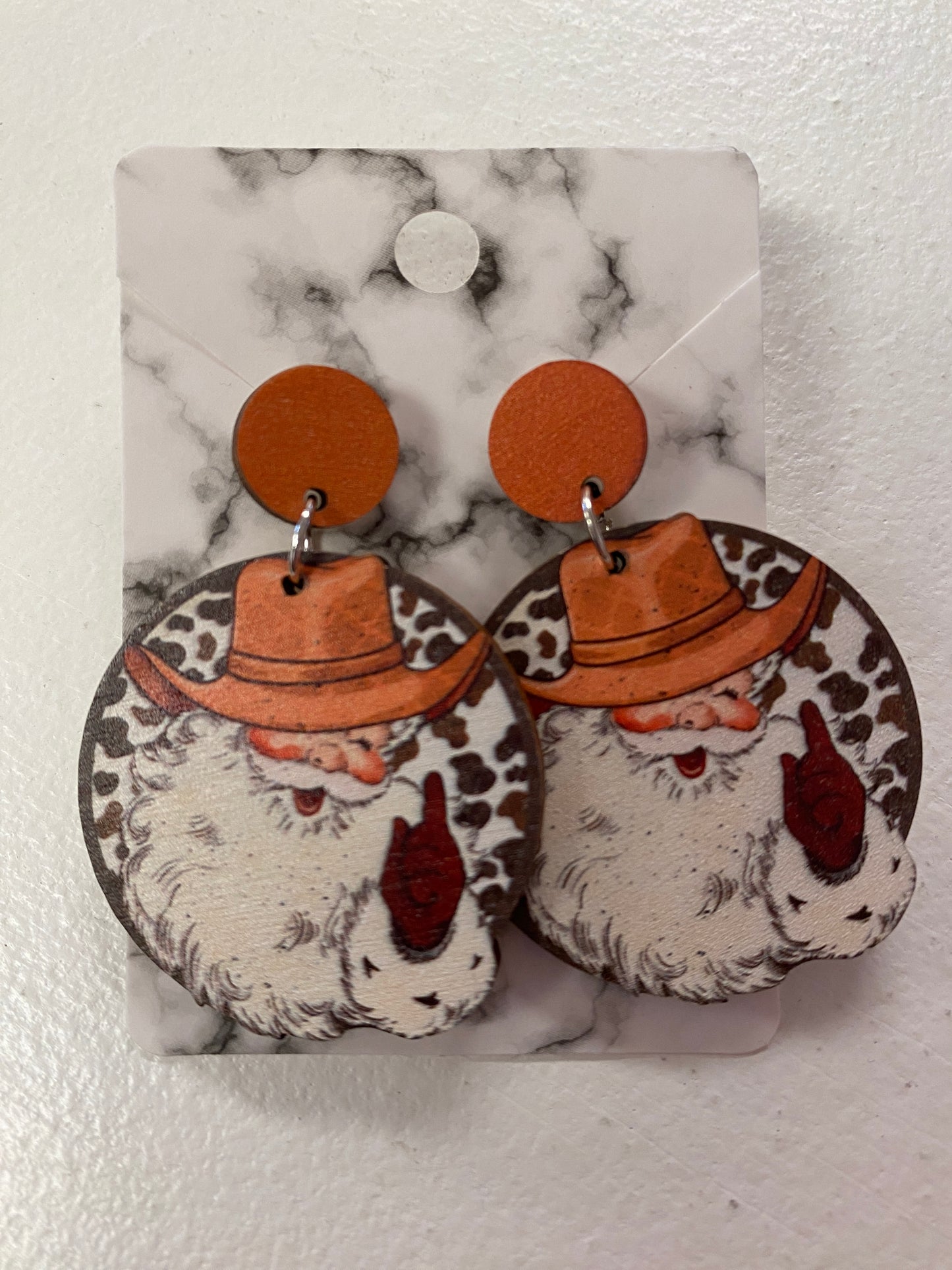 Cowboy Santa Earrings