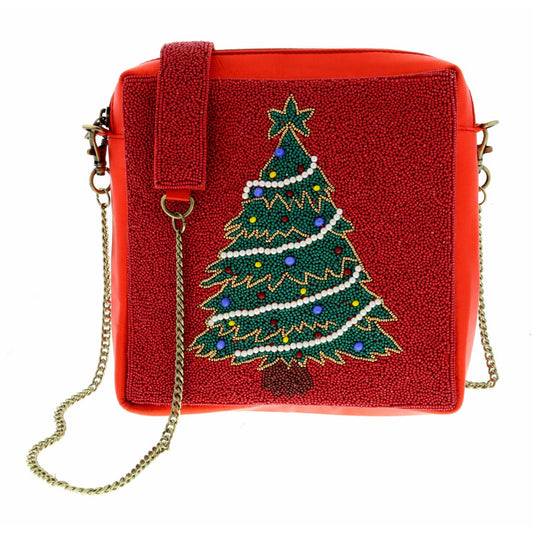 Rockin' Around The Christmas Tree Beaded Purse