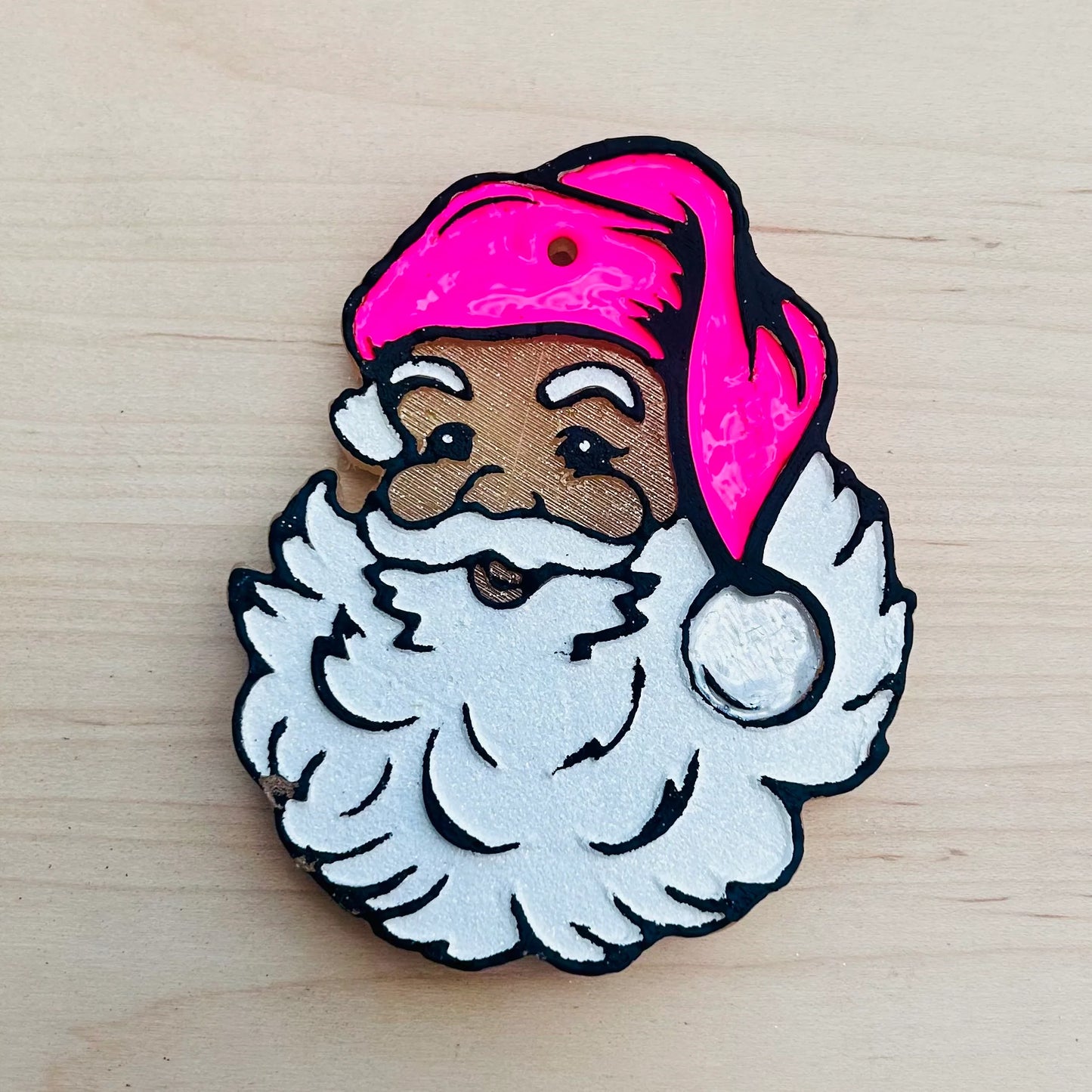 Christmas Pink Santa Car Freshie