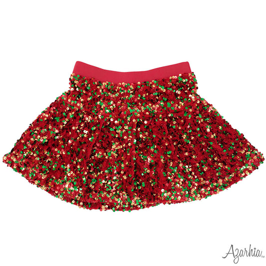 Sequin Velvet Christmas Skort