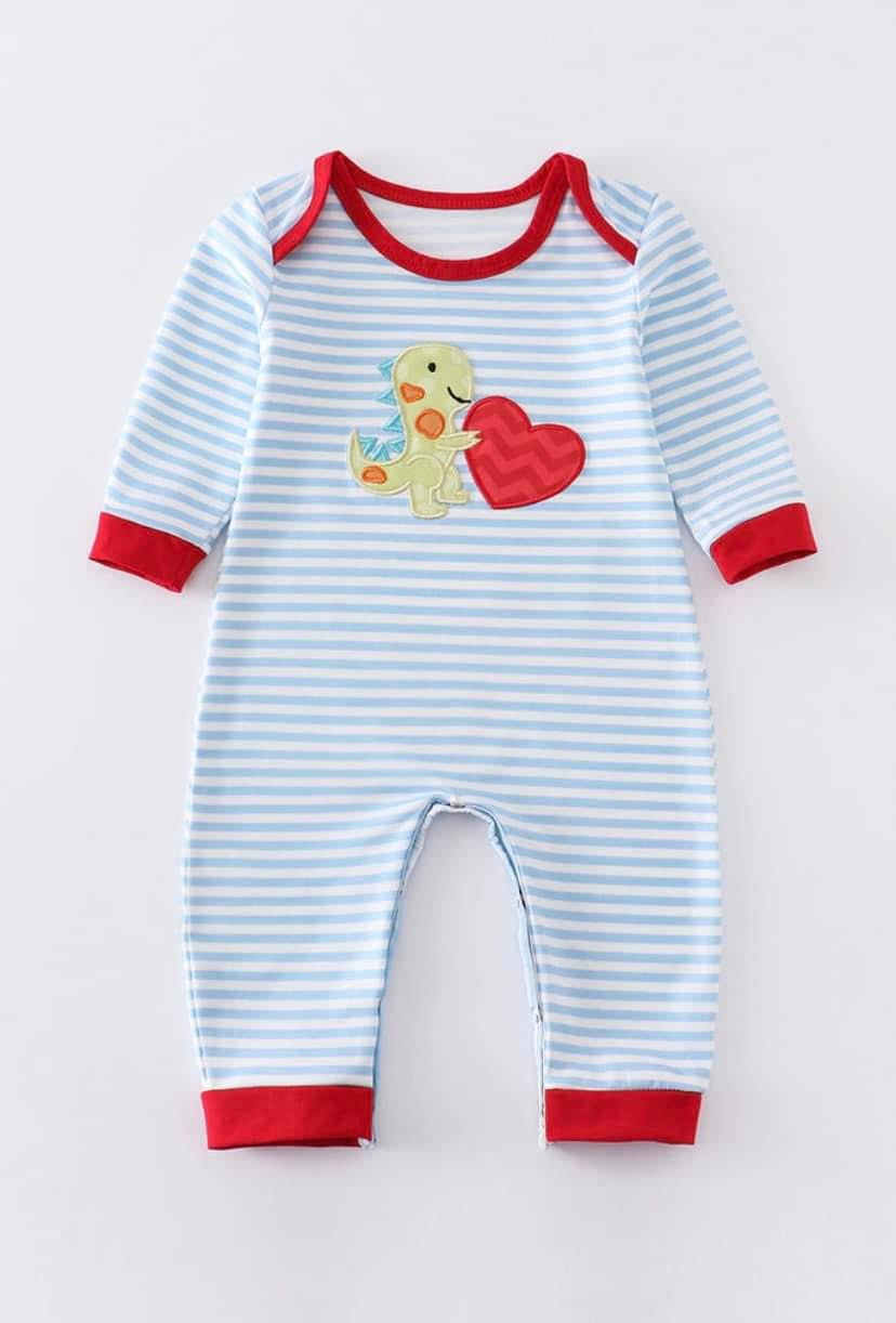 Valentine Dino Romper