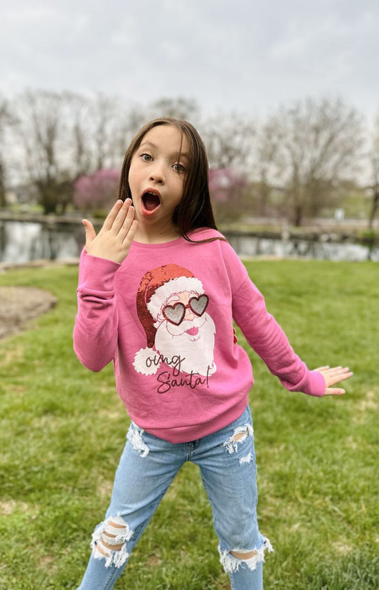 OMG Santa Tween Christmas Sweatshirt