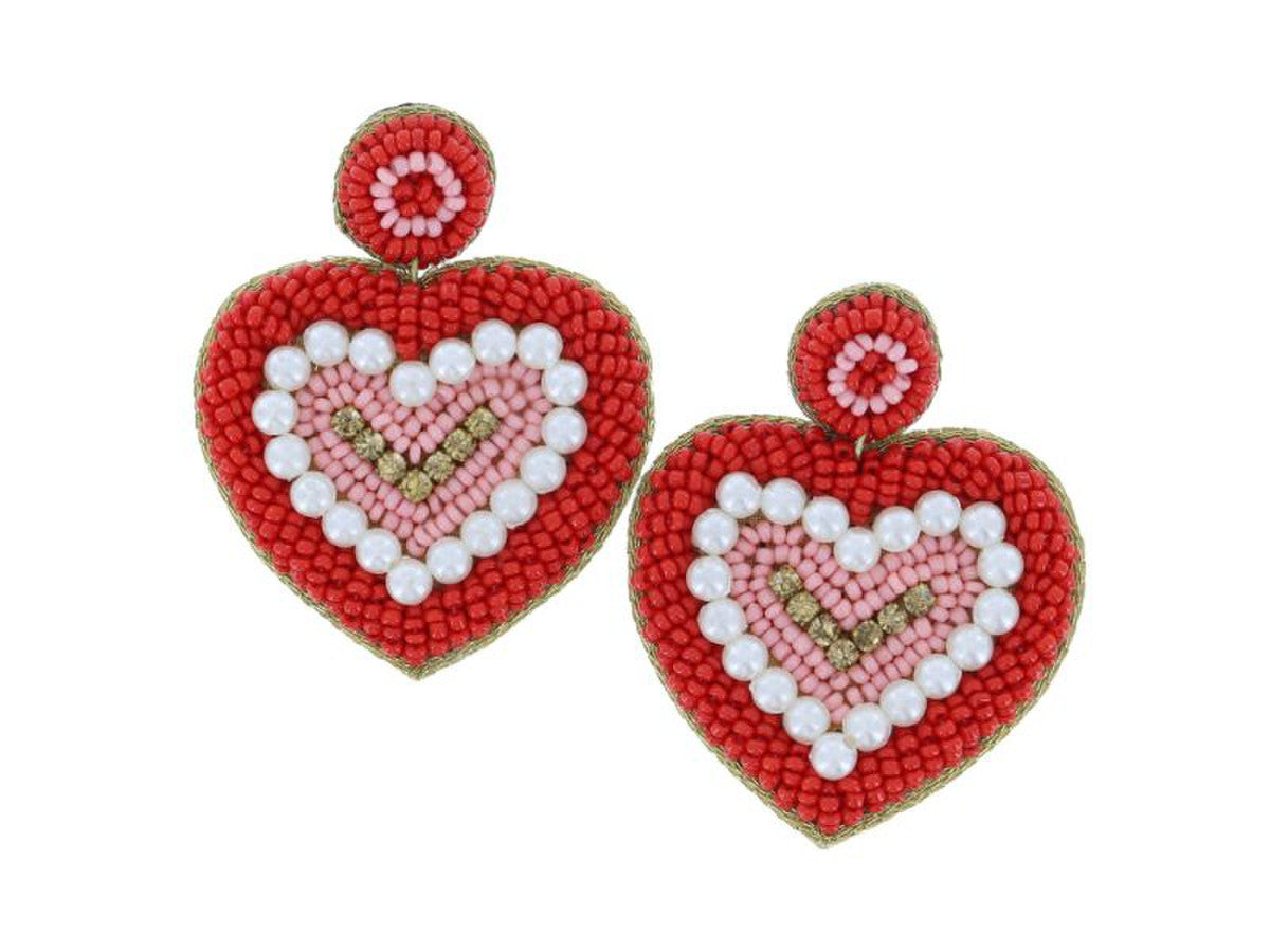 Red & Pink Heart Earrings