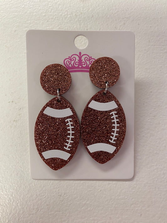 Glitter Football Earrings