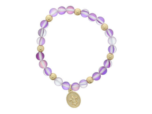 Fleur de Lis purple bracelet