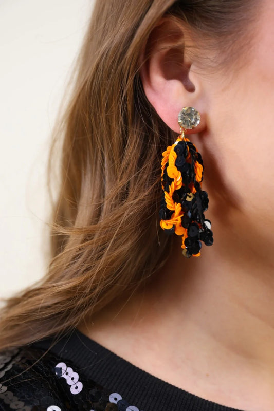 Halloween Sequin Fringe Earrings