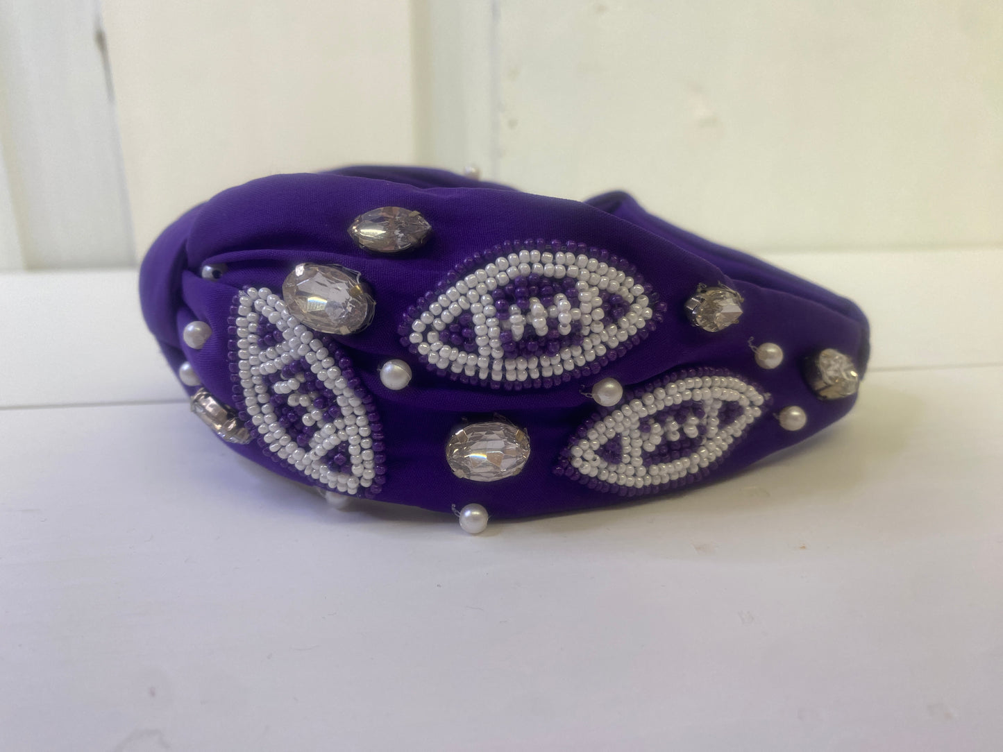 Free Catch Football Headband PURPLE WHITE