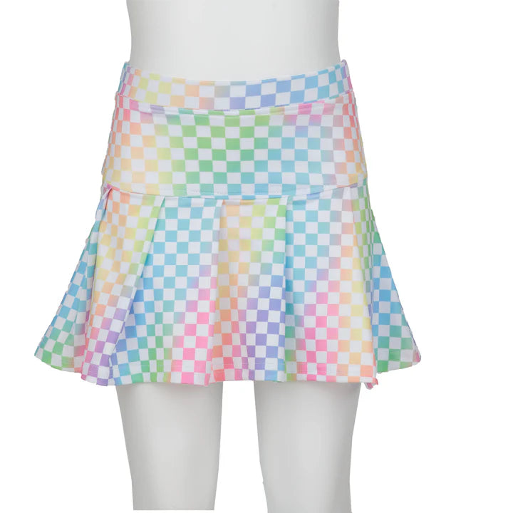 Tennis Skort in Check Pastel