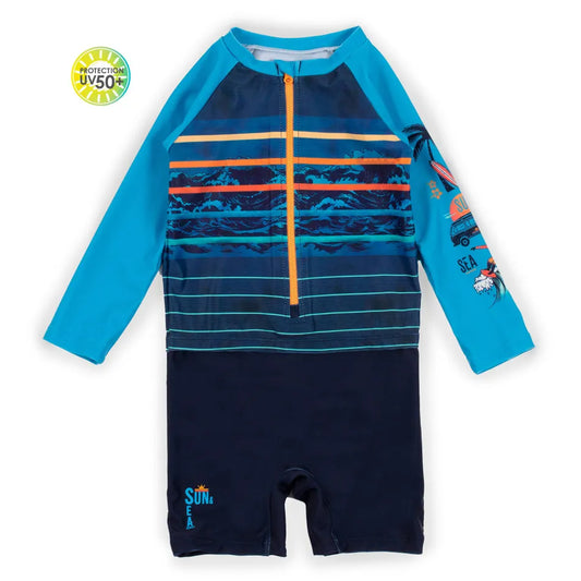 Nano Stripe One-Piece Rashguard Swimsuit