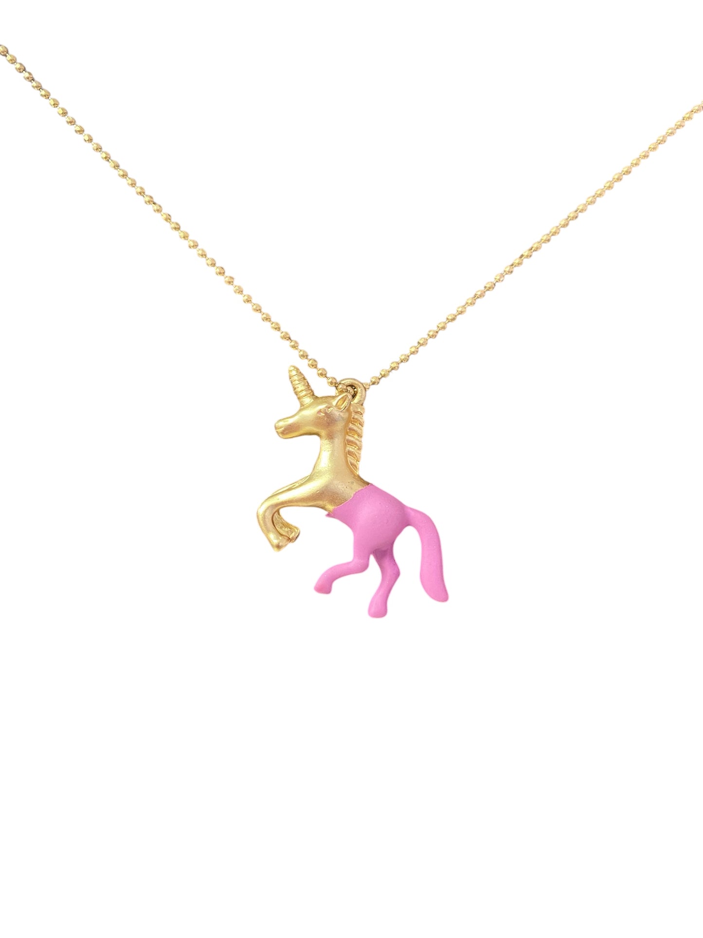 Kids Gold Necklace with Purple/Gold Unicorn