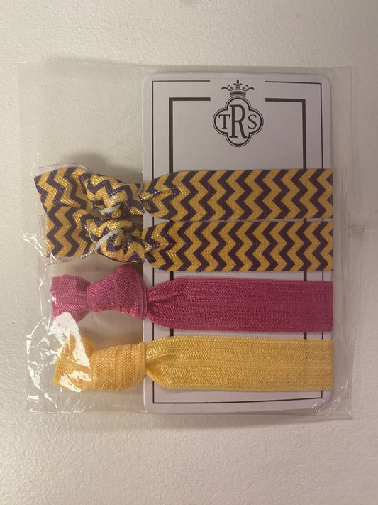 Purple and Gold Spirit Hair Ties