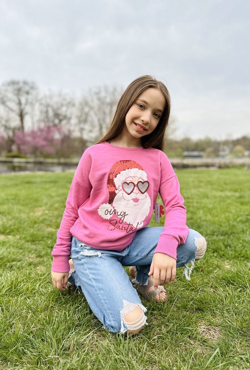 OMG Santa Tween Christmas Sweatshirt