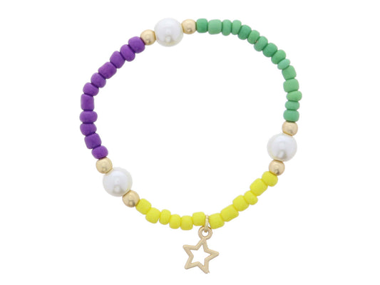 Mardi Gras star bracelet