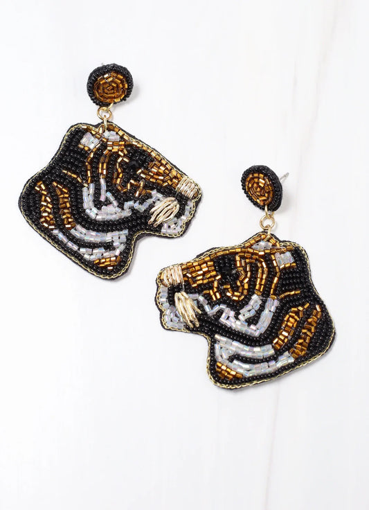 Tommy Tiger Beaded Earring