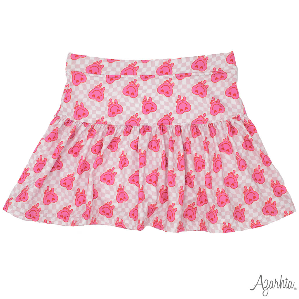 Gathered Skort in Drip Heart