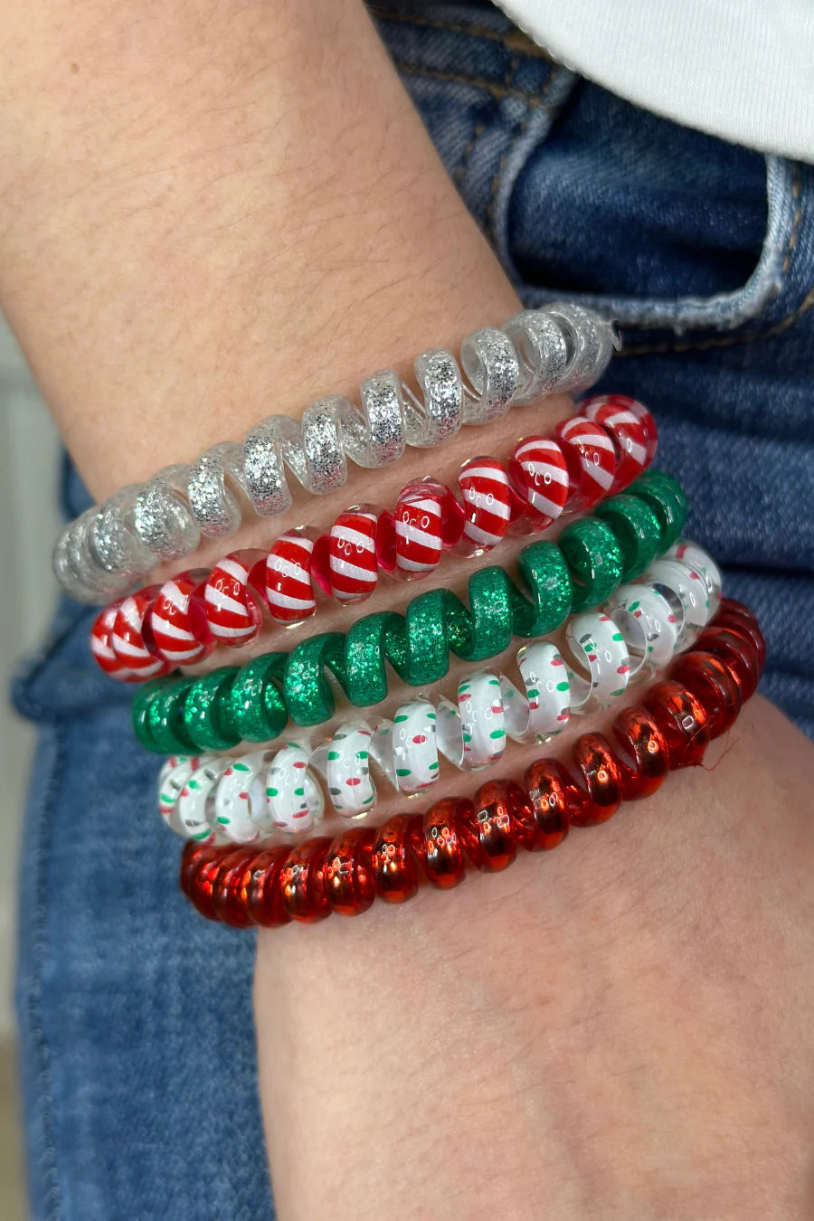 Christmas Spiral Hair Tie Set