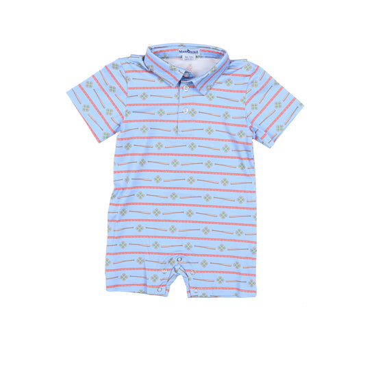 Extra Innings Polo Short Sleeve Romper