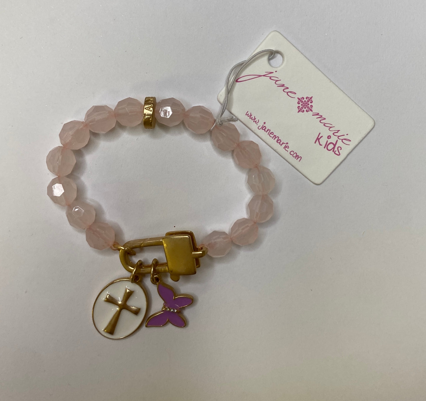 Pink Cross Butterfly Bracelet