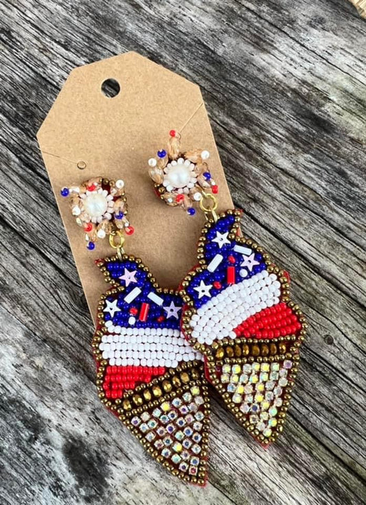 Patriotic Icecream Earrings