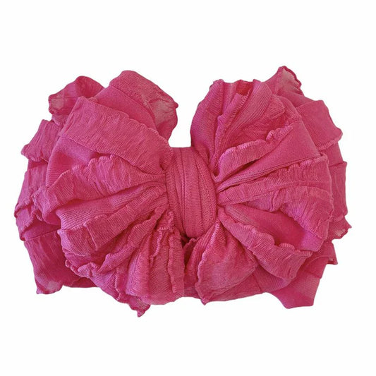 Ruffled Headband- Hot Pink