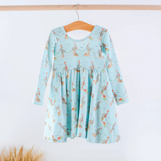 Pelican Wonderland Cotton Twirl Dress