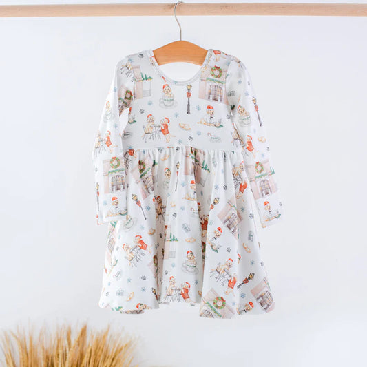 Beignet Holiday Cotton Twirl Dress