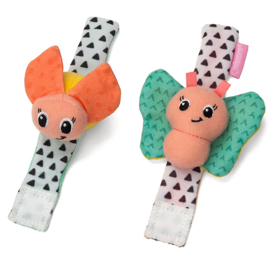 WRIST RATTLES™ BUTTERFLY & LADY BUG