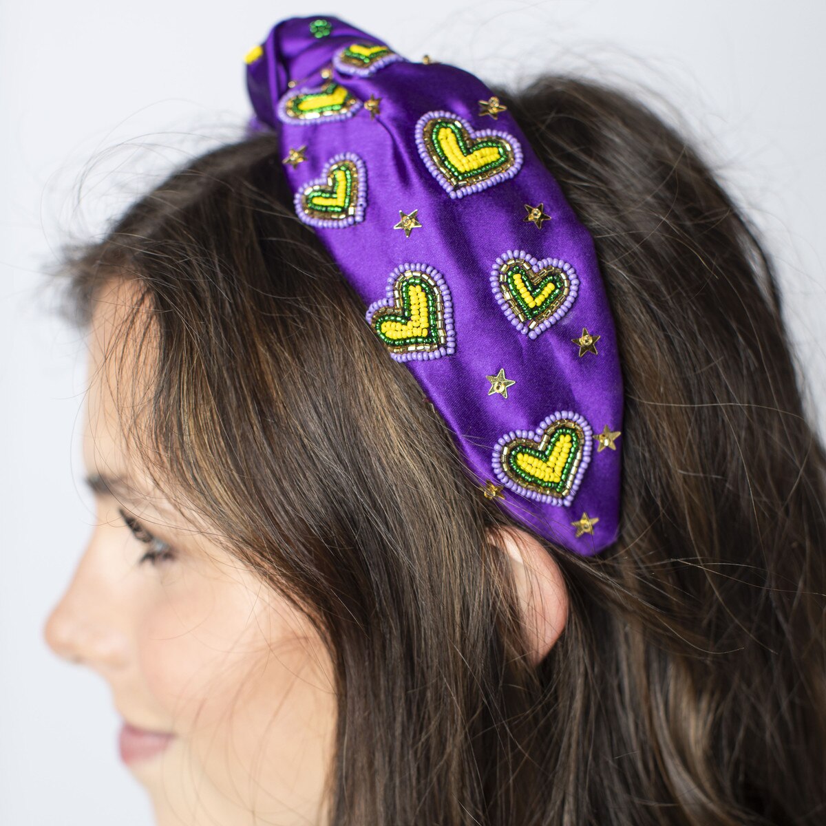 Mardi Gras Hearts Headband