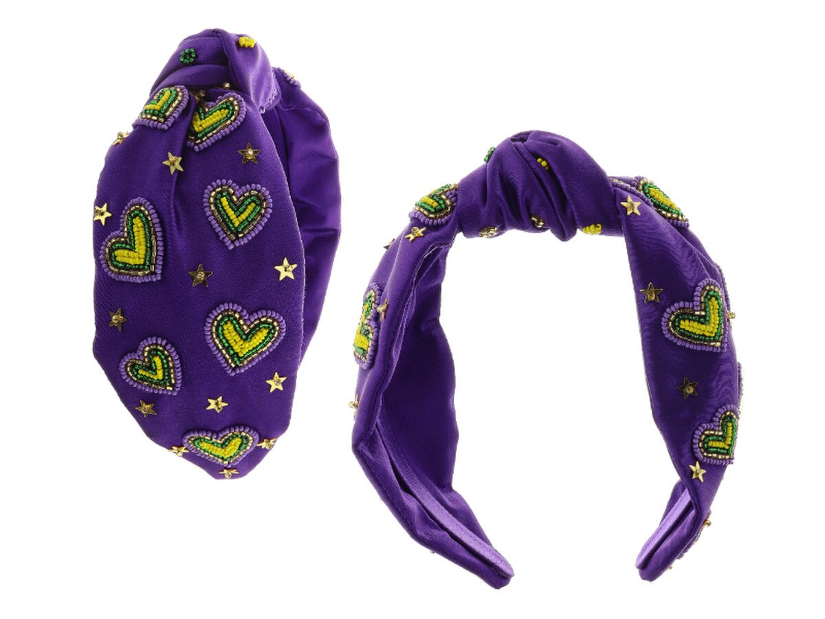 Mardi Gras Hearts Headband